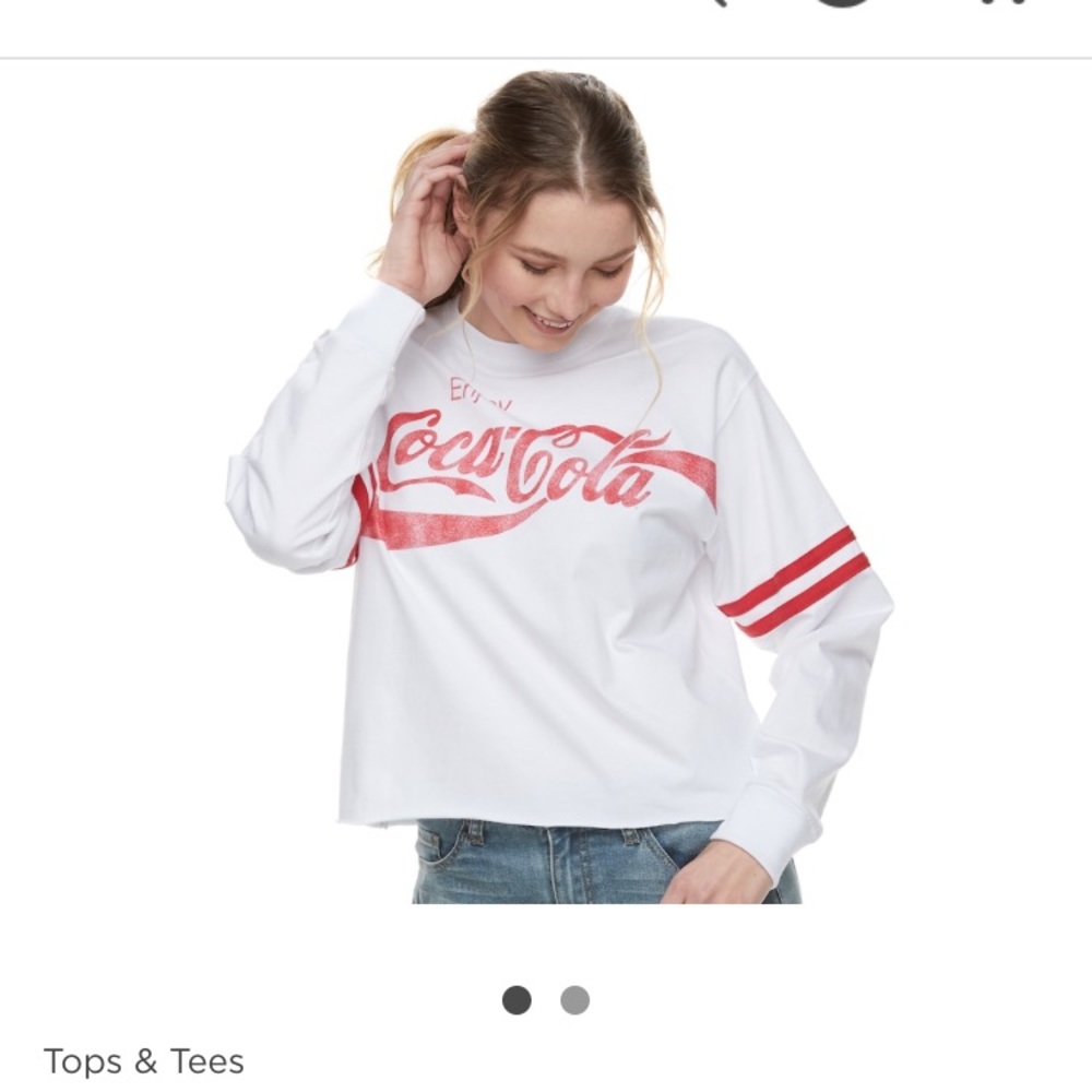 Coca Cola white Long sleeve varsity stripe M new